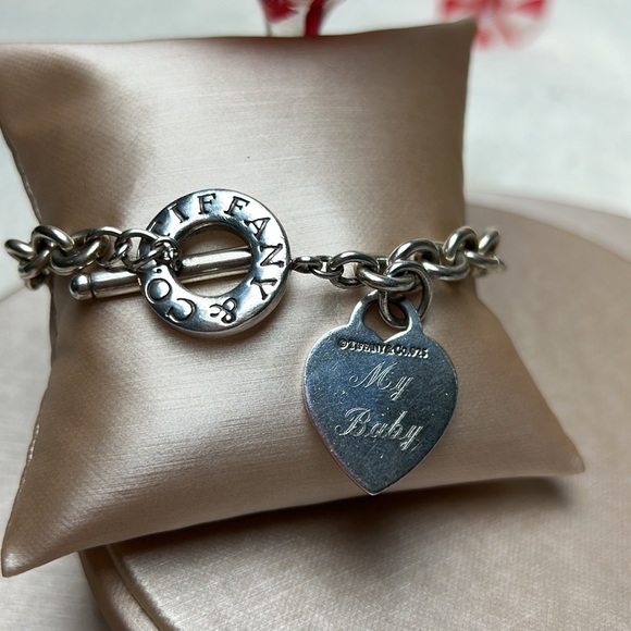 Beautiful Tiffany & Co. Heart Bracelet Engraved with “MyBaby” #18 - Picture 3 of 3